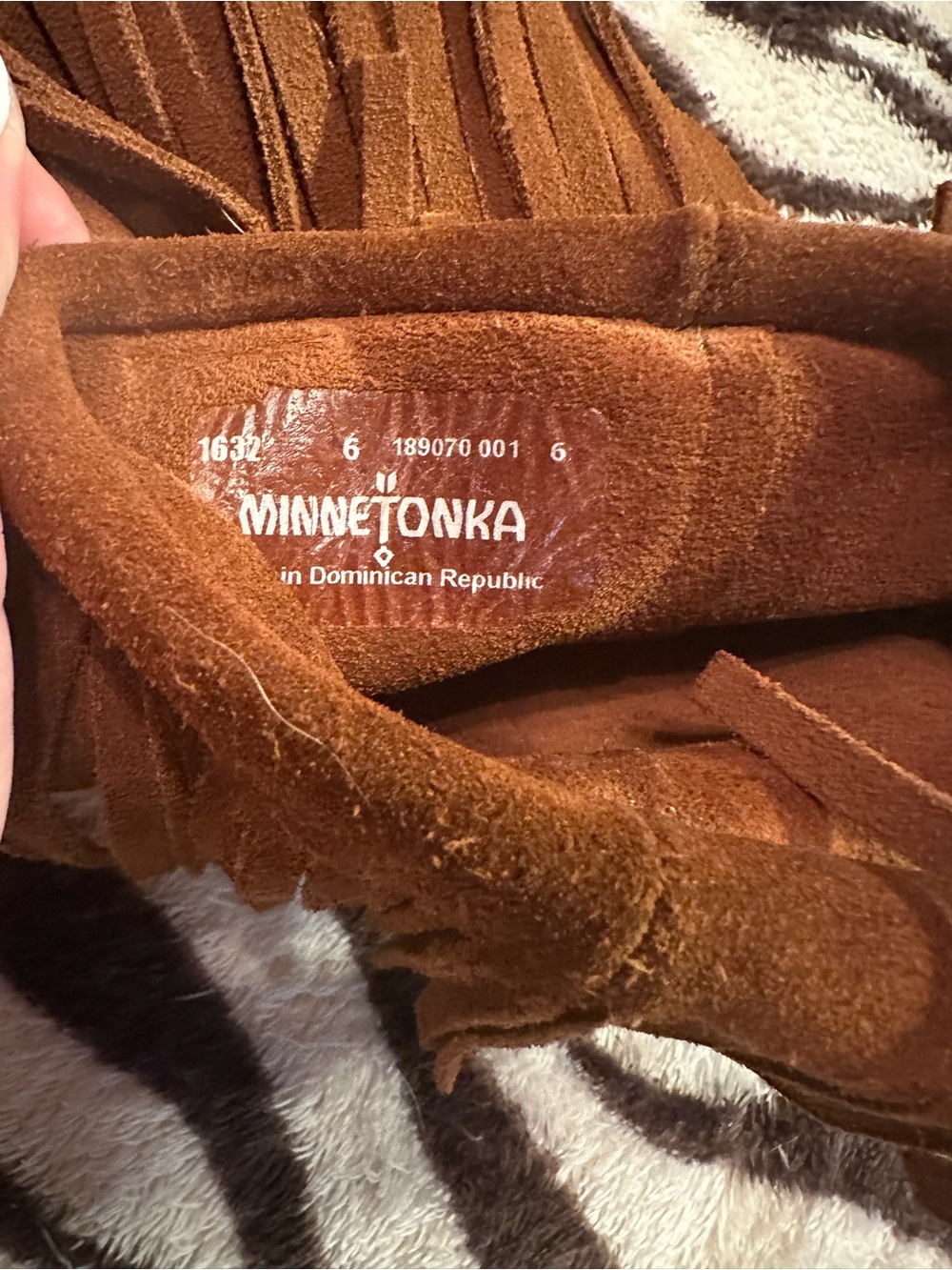 Minnetonka Brown Suede Fringe Lace-Up Boots - Picture 4 of 4